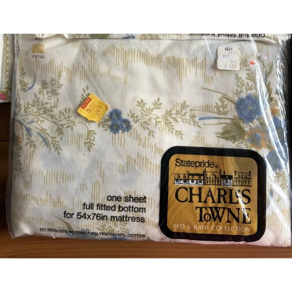 Lot of 7 Vintage  Bed Sheets Floral Shabby Chic Stripes New Variety Of Sizes